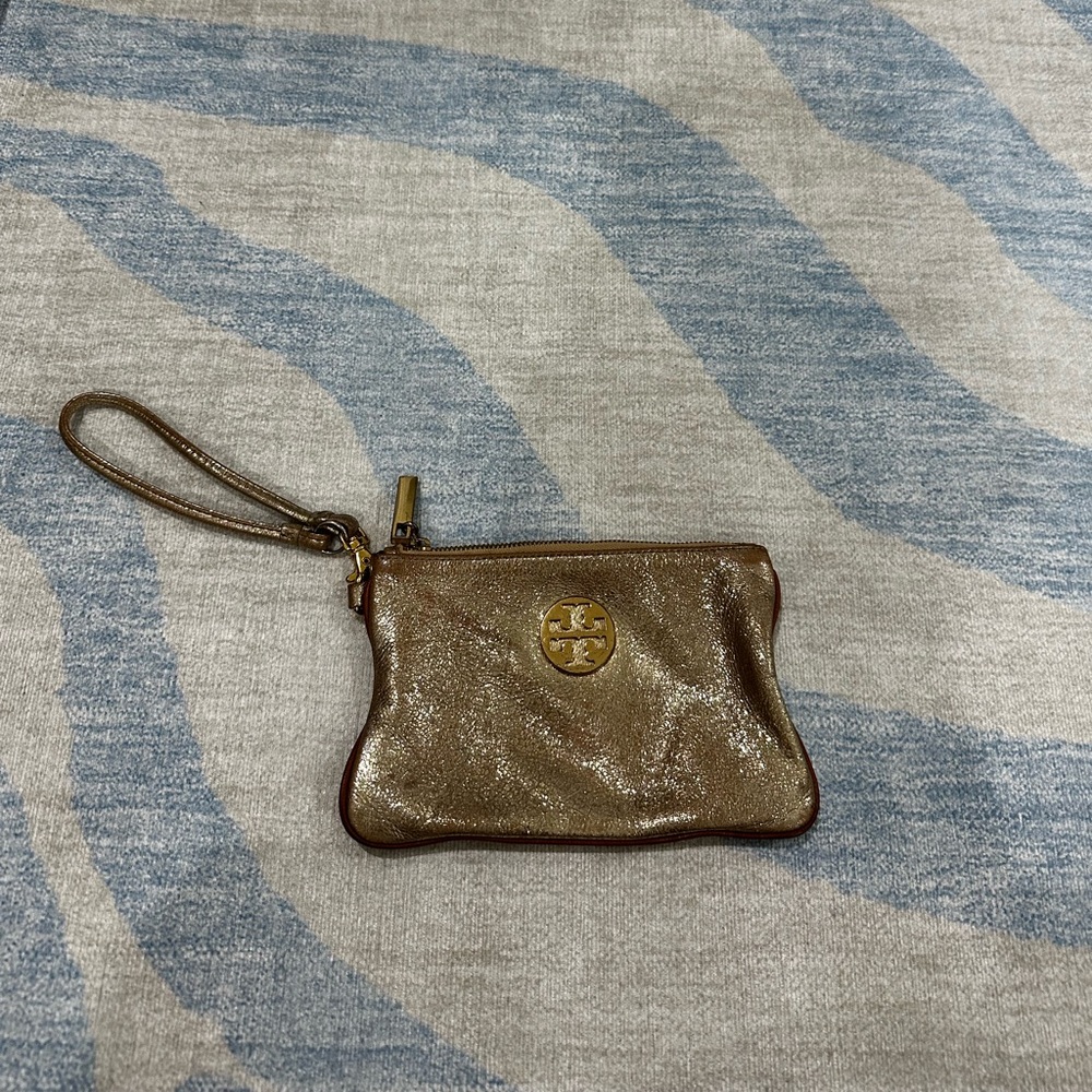 Tory Burch Shimmering Gold Wristlet